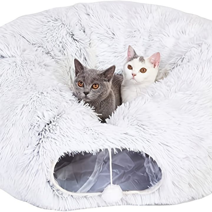 Winter-Katzennest mit Warmem Plüsch