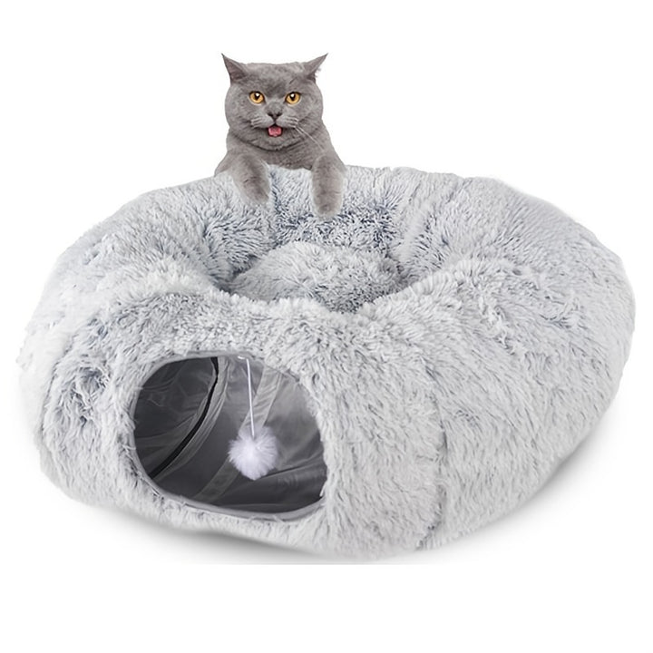 Winter-Katzennest mit Warmem Plüsch