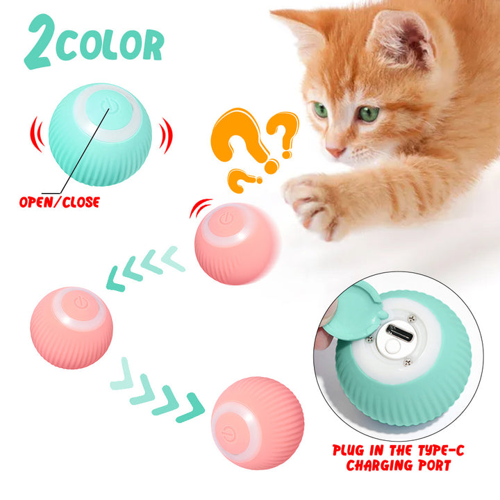 Intelligenter Automatik-Spielball für Katzen – Selbstrollender und rotierender Ball