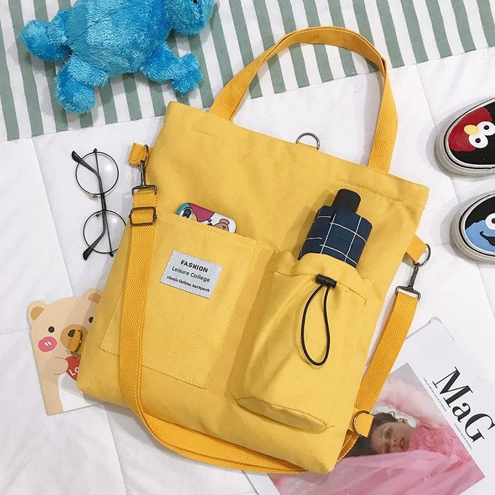 Canvas Tasche – Stylische Schultertasche mit Fächern für Schule & Alltag