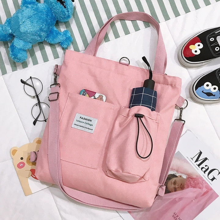 Canvas Tasche – Stylische Schultertasche mit Fächern für Schule & Alltag