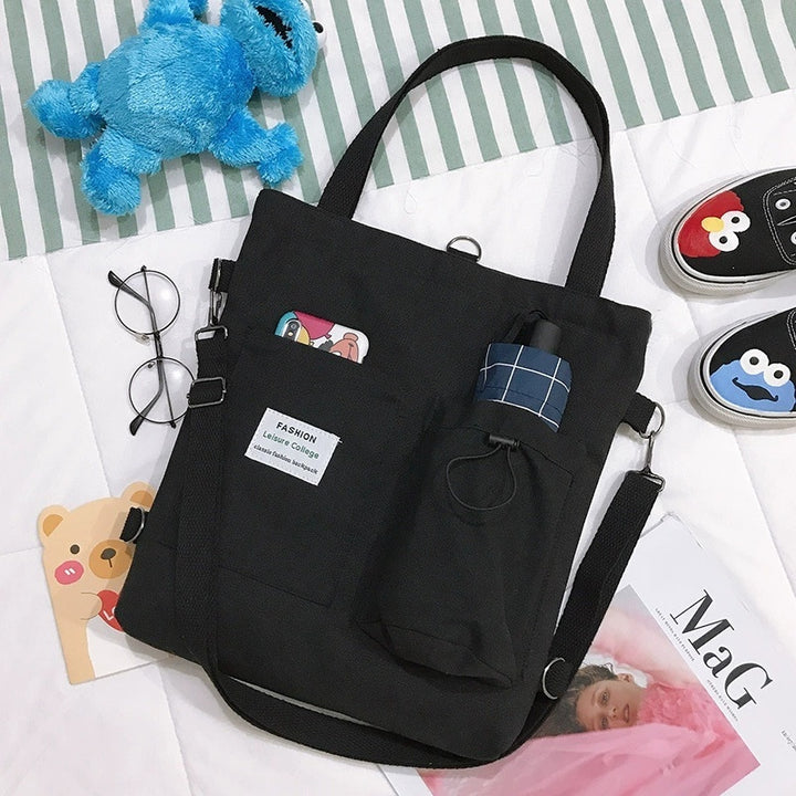 Canvas Tasche – Stylische Schultertasche mit Fächern für Schule & Alltag