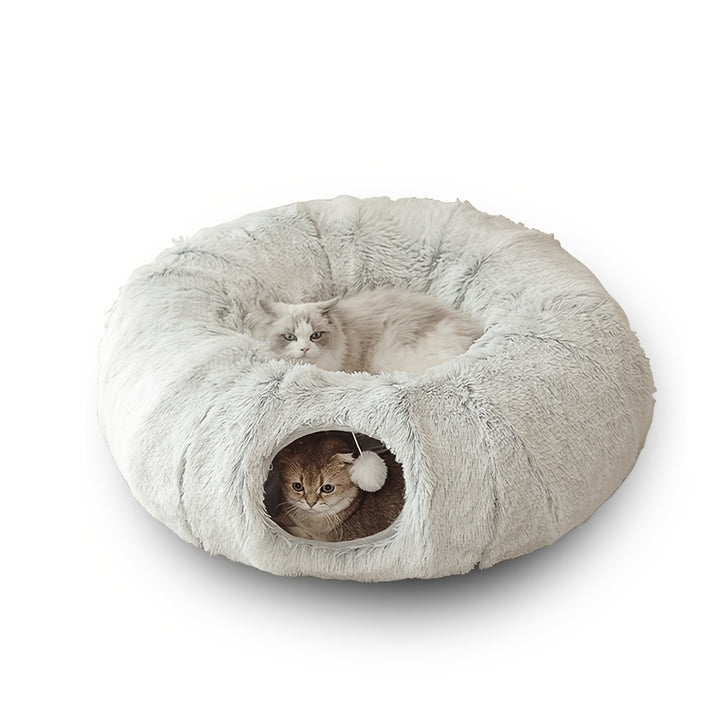 Winter-Katzennest mit Warmem Plüsch