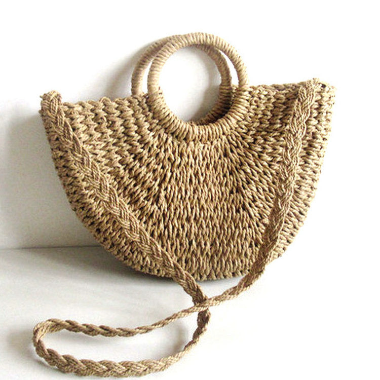 Straw Woven Paper Rope Round Simple Solid Color Weaving